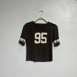 Zara Brown Short Sleeve Graphic Tee Sz M